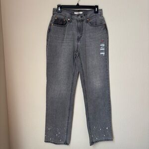 Levi’s gray low pro straight jeans